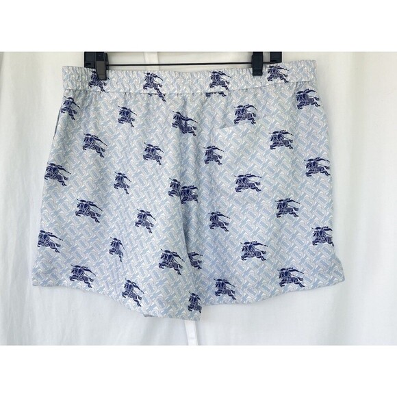 Burberry EKD TB-Monogram Silk Bermuda Shorts Navy IP Pattern Men’s Size XL Swim - Picture 6 of 11